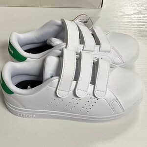 Adidas Kids White and Green Sneakers